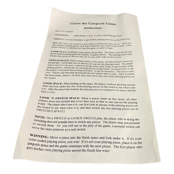 Vintage Guess the Gargoyle board game Fundex 1994 Open Box Spooky 100% COMPLETE! - Picture 14 of 16